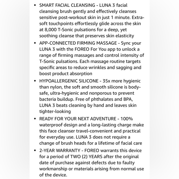 NWOT Foreo Luna 3 Smart Facial Cleansing and Firming Massage Brush - Picture 6 of 7